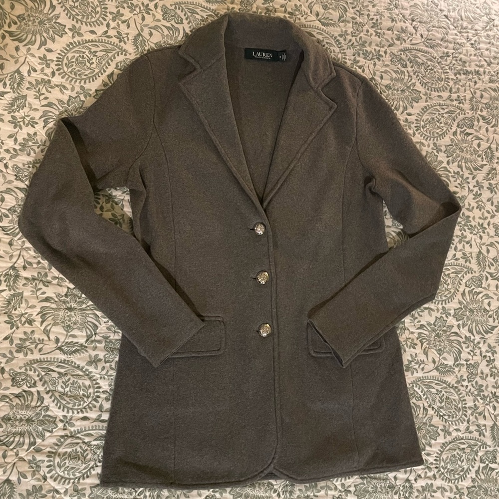 LAUREN RALPH LAUREN Cotton Sweater Blazer Women Medium